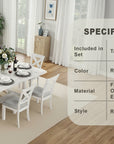 Bellferri Rustic Farmhouse Dining Set, 7 Pieces