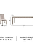 Duralis Transitional Dining Set, 7 Pieces