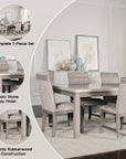 Duralis Transitional Dining Set, 7 Pieces