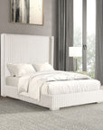 Santorini Modern Contemporary Fur Chenille Fabric Minimalist Platform Bed