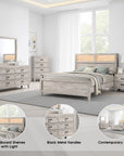 Oskarvik Contemporary Bedroom Set, 5 Pieces