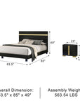 Vikholm Contemporary Bedroom Set, 5 Pieces