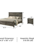 Arlingtona Rustic Farmhouse Bedroom Set, 5 Pieces