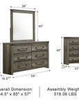 Arlingtona Rustic Farmhouse Bedroom Set, 5 Pieces