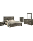 Arlingtona Rustic Farmhouse Bedroom Set, 5 Pieces