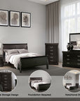 Duc De Savoie Transitional Bedroom Set, 5 Pieces