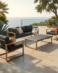 Aurelle Contemporary Outdoor Conversation Set, 4 Pieces