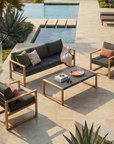 Aurelle Contemporary Outdoor Conversation Set, 4 Pieces
