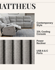 Mattheus Contemporary Power Sectional
