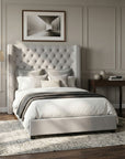 Mirabelle Platform Bed with Wingback Tufted Headboard