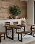 Dulce Rustic Industrial Farmhouse 6-Piece Dining Room Set