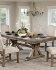 Julia Rustic Farmhouse 9-Piece Dining Set