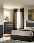 Camryn Modern 4-Piece Bedroom Set with LED Headboard