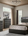Camryn Modern 4-Piece Bedroom Set with LED Headboard