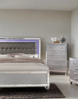 Vienna Contemporary Glam Silver 4-Piece Bedroom Set
