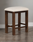 Rustic Oak Finish Solid Wood Stools (Sets of 2)