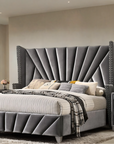 Vienzelle Hollywood-Inspired Vintage Wingback Upholstered Bed