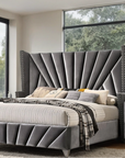 Vienzelle Hollywood-Inspired Vintage Wingback Upholstered Bed