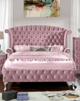 Alzir Elegant Luxury Tufted Velvet Platform Bed