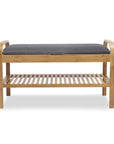 Contemporary Boho Bamboo Shoe Storage Bench