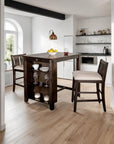 Walnut 3-pieces Solid Wood Dining Set