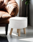 Modern Fabric Covered Footstool Set with Two Pieces
