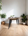 Natural Wooden Triangle Rounded Corner Table(Including 2-sizes Tables)