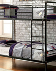 Olga Industrial Industrial 2-Tier Steel Bunk Bed, Antique Black