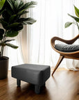 Contemporary Leatherette Covered Cushion Footrest Stools (2-per-pack)