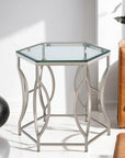 Contemporary Chrome Geometric Shaped End Table