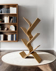 Contemporary Bamboo Multiple Layers Diagonal Open Shelves