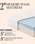 Lunara Fiberglass-Free Memory Foam Mattress in a Box - Firm Support, Cooling Cover, CertiPUR-US Certified