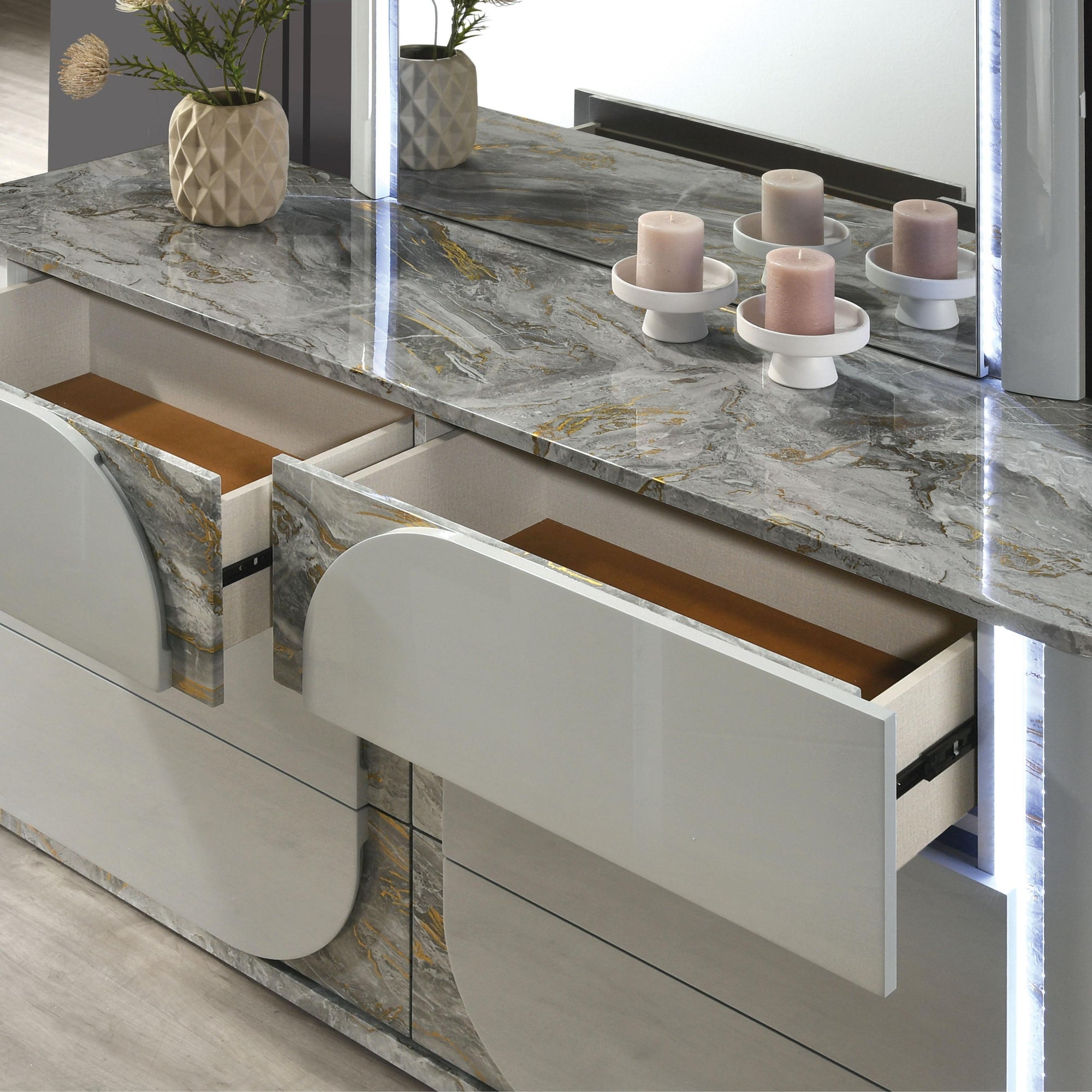 Cleburne Contemporary LED Bedroom Collection