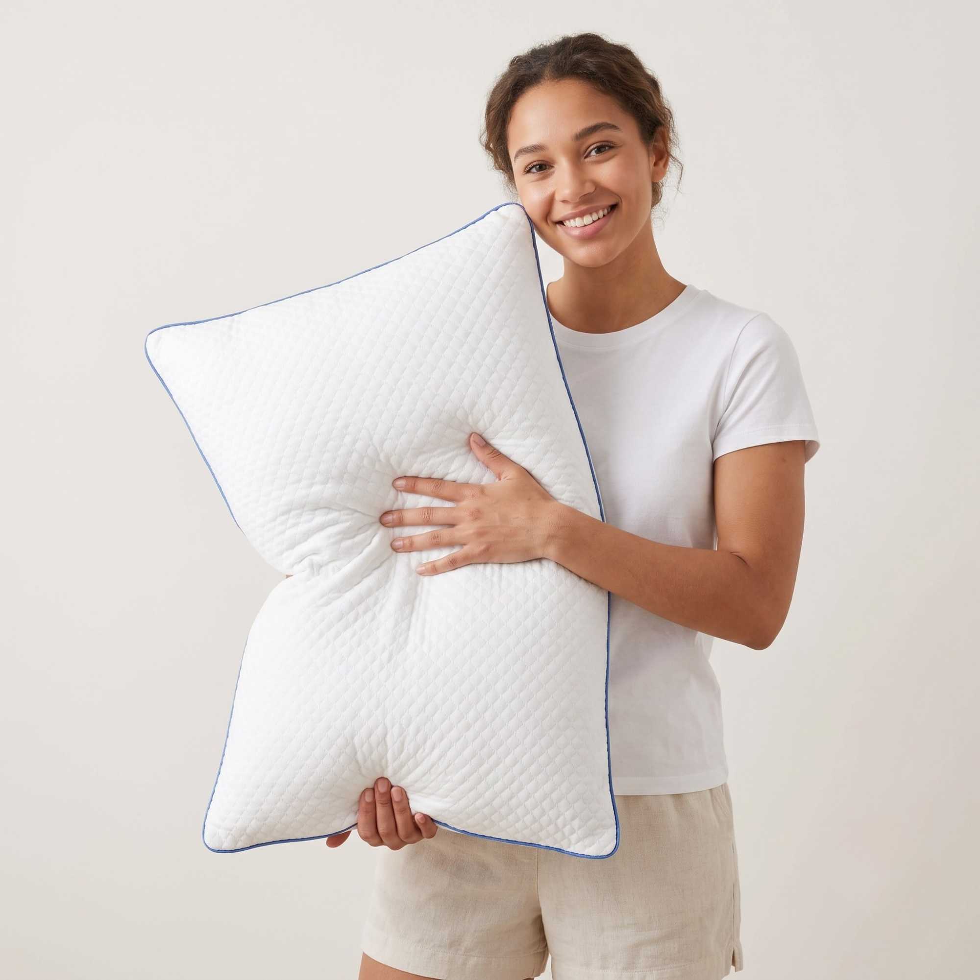 Aeris Memory Foam Pillow, Set of 2 Bed Pillows with Removable Cover and Pressure-Relieving Support by FOA