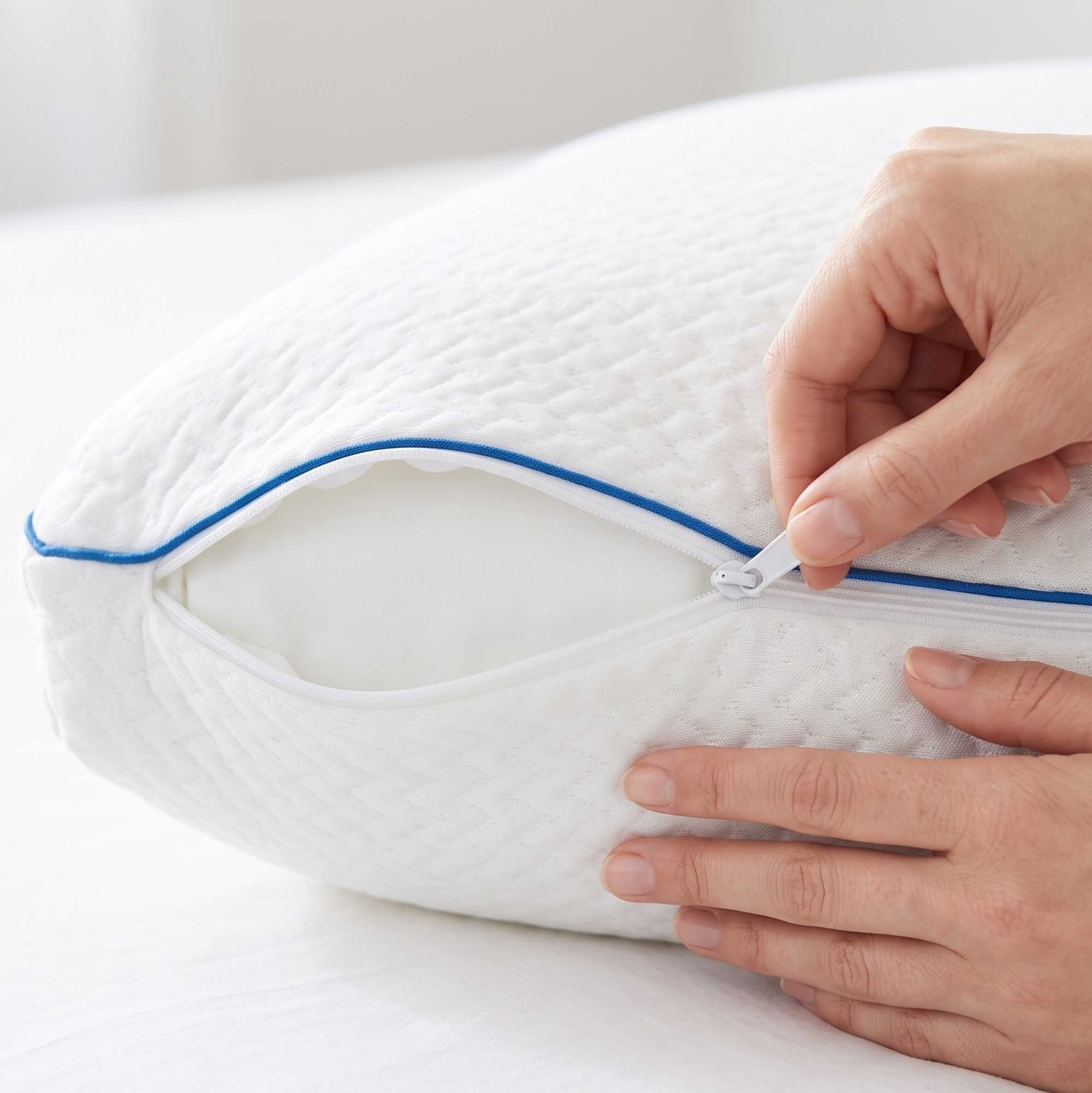 Aeris Memory Foam Pillow, Set of 2 Bed Pillows with Removable Cover and Pressure-Relieving Support by FOA