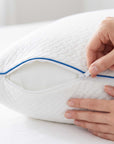 Aeris Memory Foam Pillow, Set of 2 Bed Pillows with Removable Cover and Pressure-Relieving Support by FOA