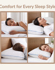 Aeris Memory Foam Pillow, Set of 2 Bed Pillows with Removable Cover and Pressure-Relieving Support by FOA