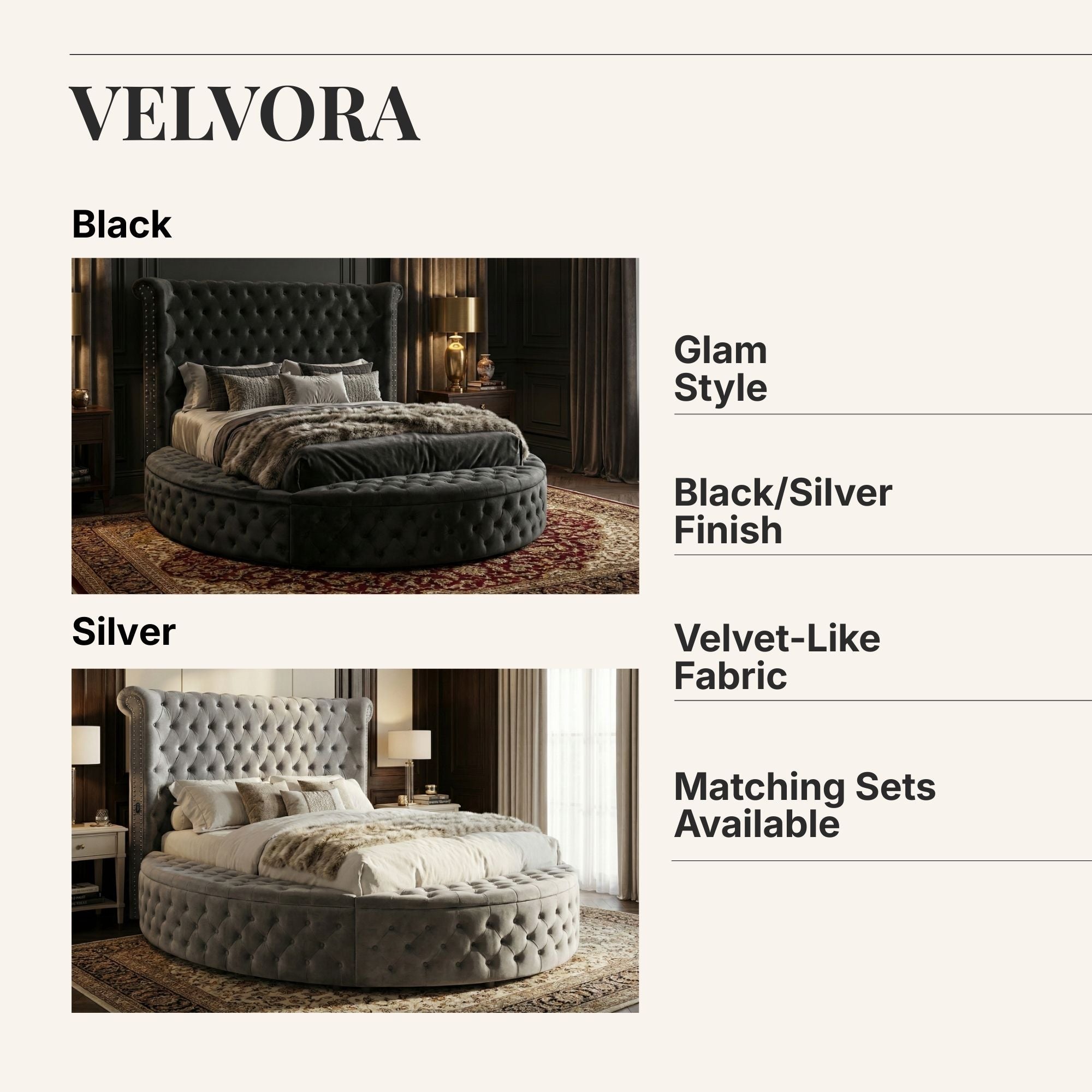 Velvora Glam Bed