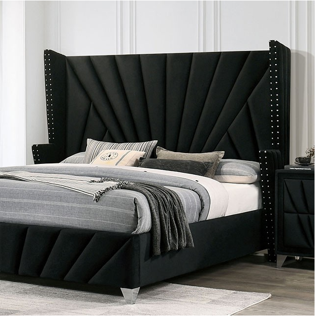Vienzelle Hollywood-Inspired Vintage Wingback Upholstered Bed