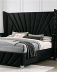 Vienzelle Hollywood-Inspired Vintage Wingback Upholstered Bed