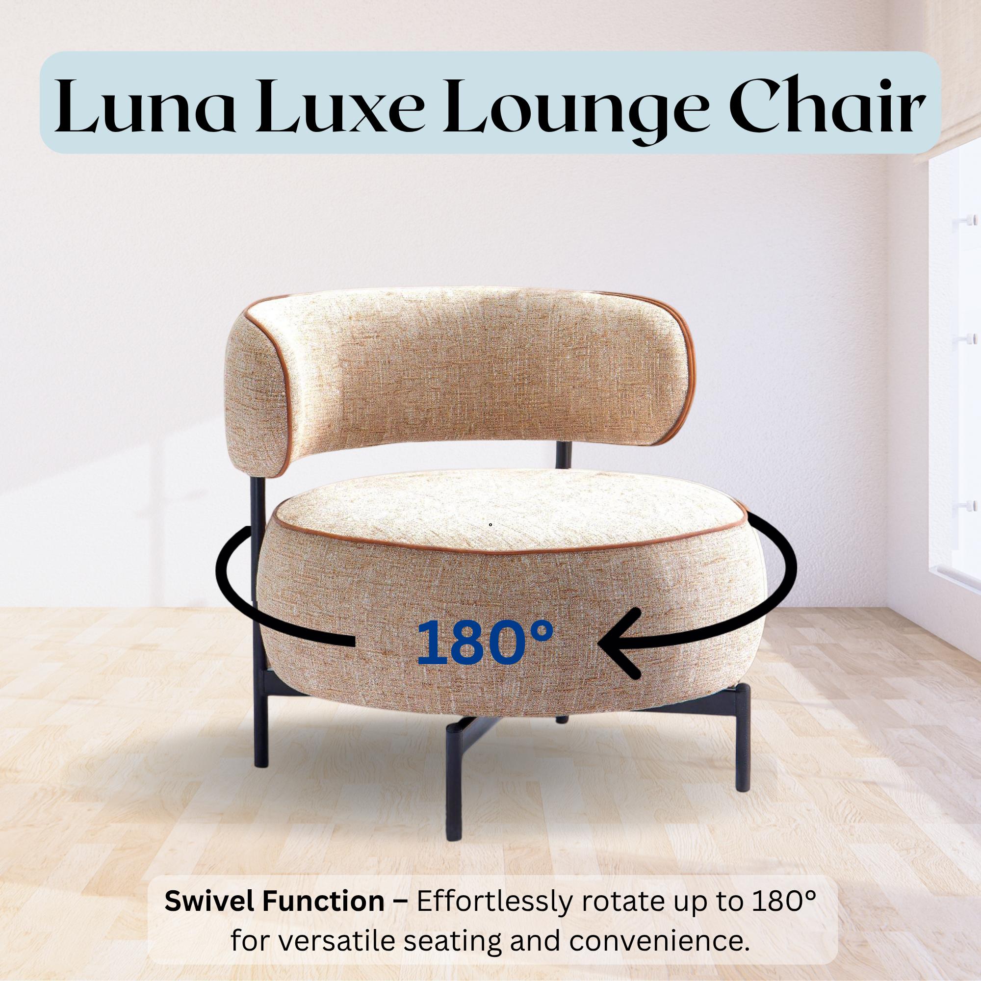 Luna Luxe Cozy Chic Swivel Accent Chair