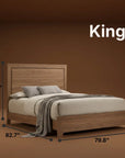 Panelli Bed Frame Recessed Panel Headboard & Bar Pull Accents