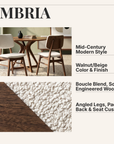 Umbria Mid-Century Modern Dining Chairs, Set of 2