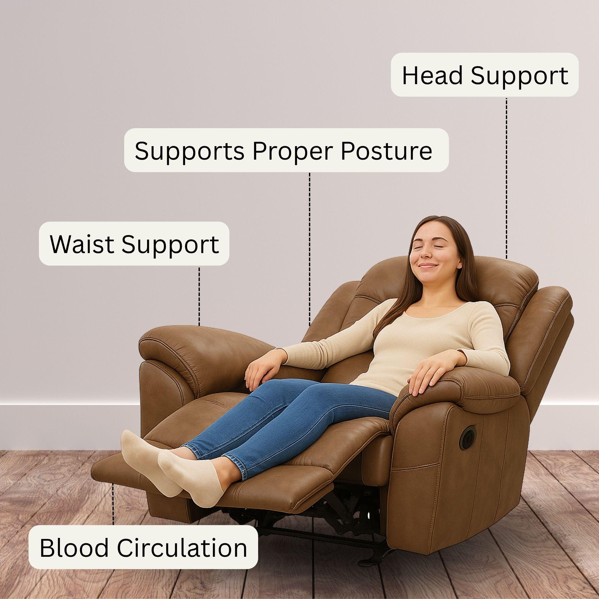 Agata Leatherette Transitional Glider Recliner