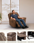 Agata Leatherette Transitional Glider Recliner