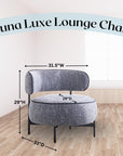 Luna Luxe Cozy Chic Swivel Accent Chair