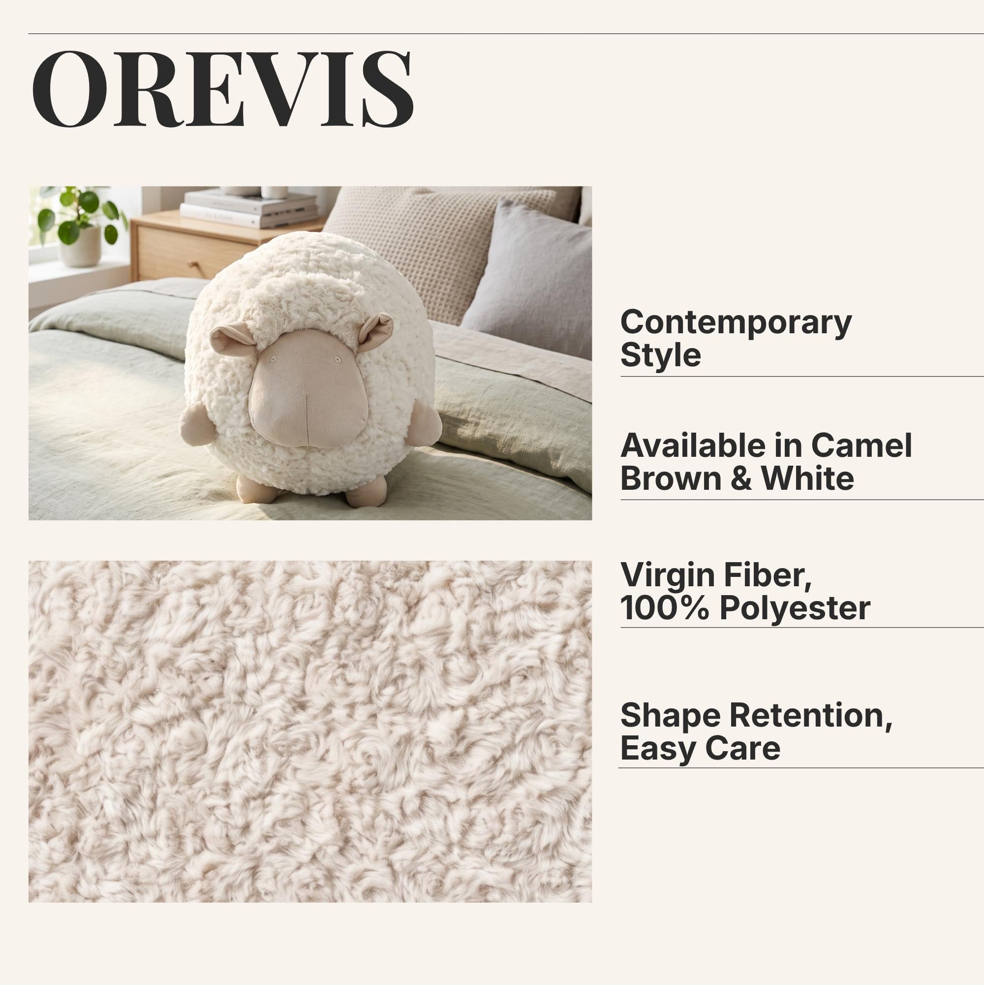 Orevis Sheep Plush Accent Throw Pillow