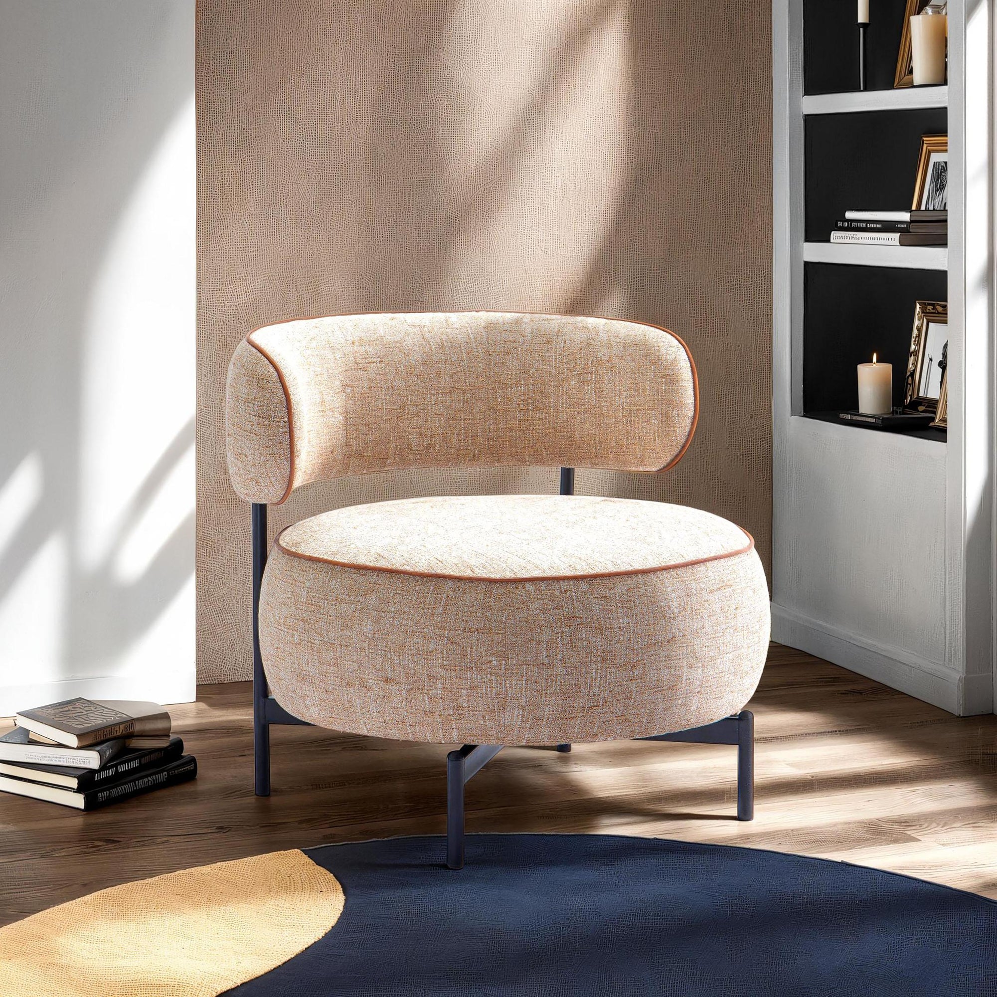 Luna Luxe Cozy Chic Swivel Accent Chair