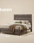 Aylswoth Platform Bed Distressed Finish Rustic Style