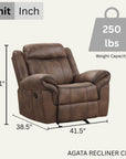 Agata Leatherette Transitional Glider Recliner